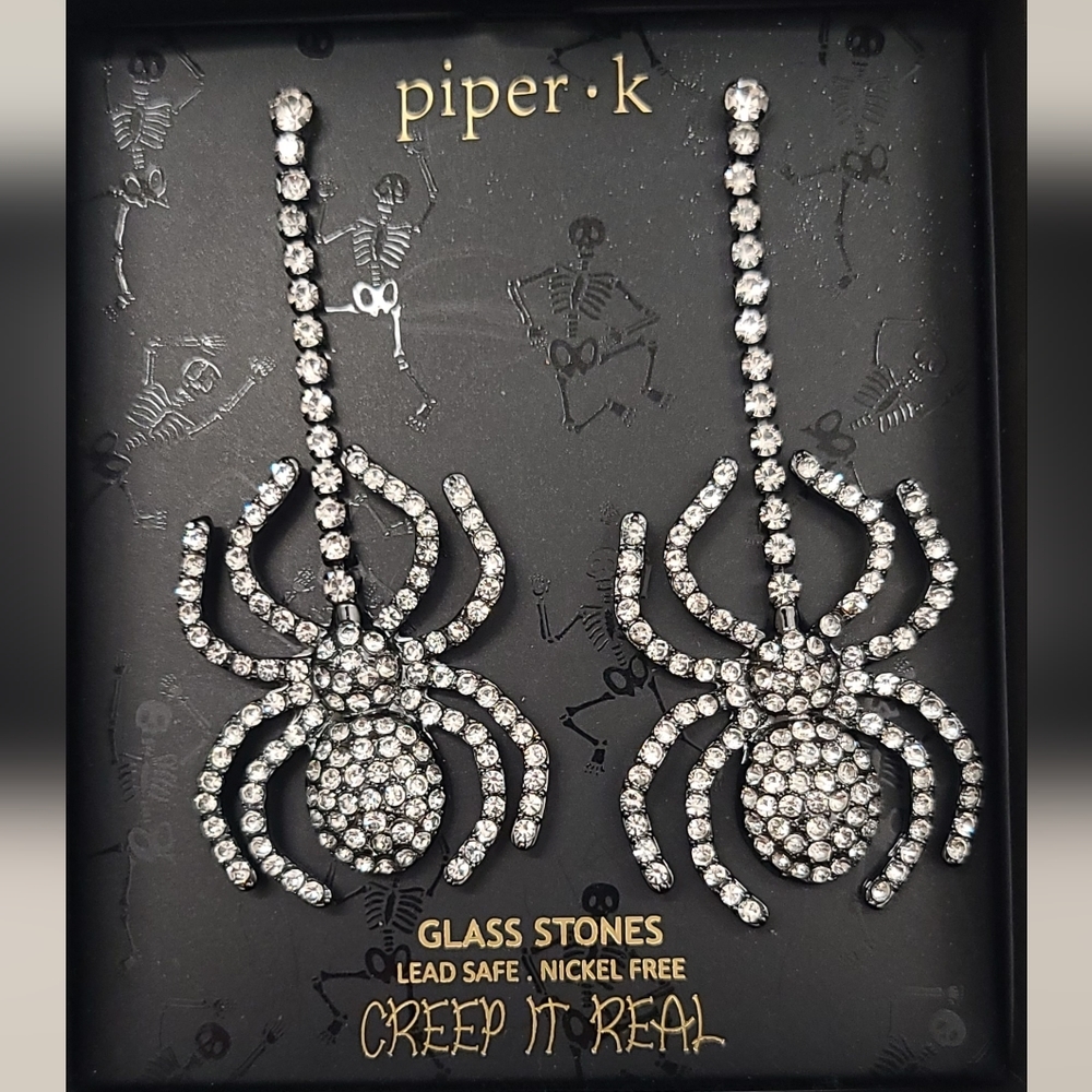 New In BoxSPIDER crystal earrings